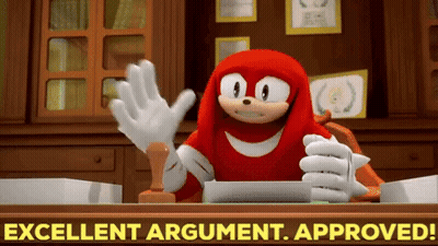 Man In Orange Shirt Holding Arm GIF
