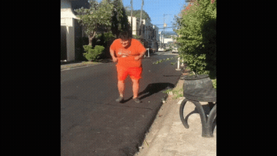 Man In Orange Shirt Saying Abercrombie GIF