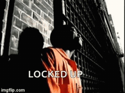 Man In Orange Shirt Saying Locked Up GIF
