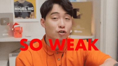 Man In Orange Shirt Saying So Weak GIF
