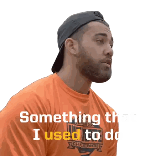 Man In Orange Shirt Saying Something I Used To Do Sticker