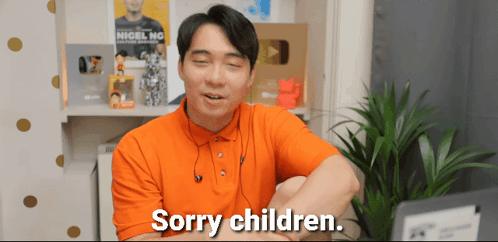 Man In Orange Shirt Saying Sorry To Children GIF