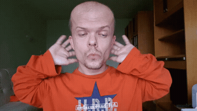 Man In Orange Shirt Saying Underground Inc GIF