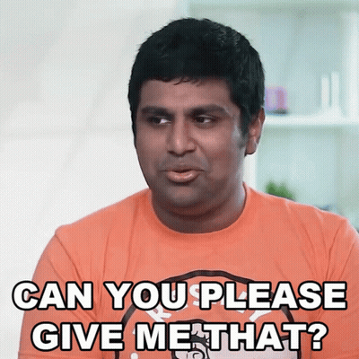 Man In Orange Shirt Says Can You Please Give Me That GIF