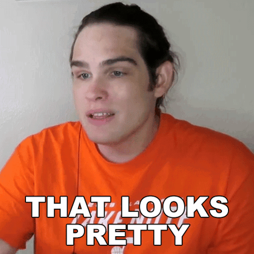 Man In Orange Shirt With That Looks Pretty GIF