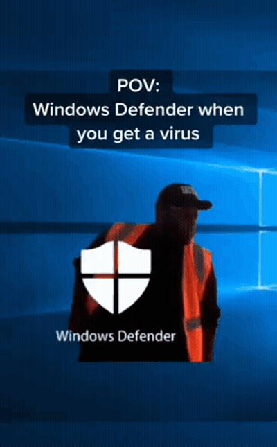 Man In Orange Vest With Windows Logo GIF