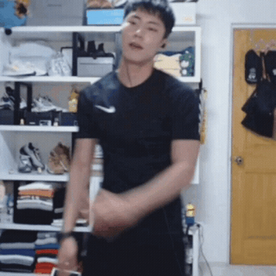 Man In Overalls And Hard Hat Dancing Vyusis Moment GIF