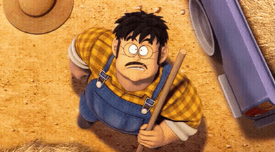 Man In Overalls And Plaid Shirt GIF