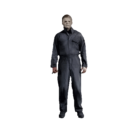 Man In Overalls Holding Knife Sticker