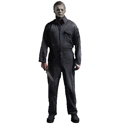 Man In Overalls Holding Knife Sticker