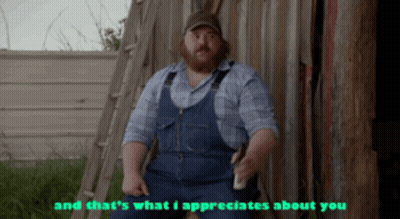 Man In Overalls Saying That's What I Appreciates About You GIF