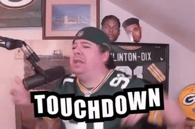 Man In Packers Jersey Saying Touchdown GIF