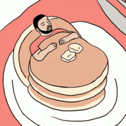 Man In Pancake Bed GIF