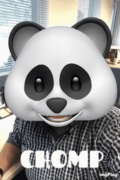 Man In Panda Mask Saying Chomp GIF