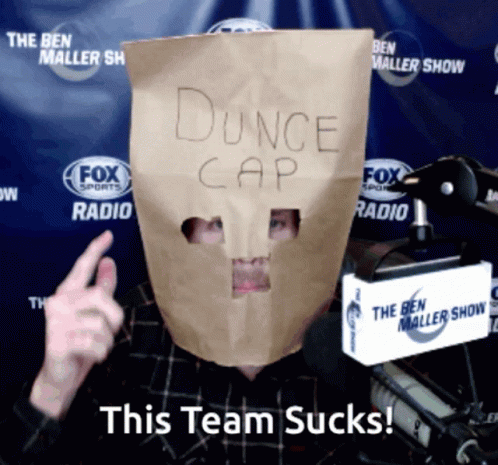 Man In Paper Bag Saying Dunce Cap GIF