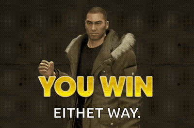 Man In Parka Saying You Win Either Way GIF