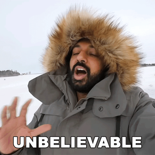 Man In Parka With Fur Hood Says Unbelievable GIF
