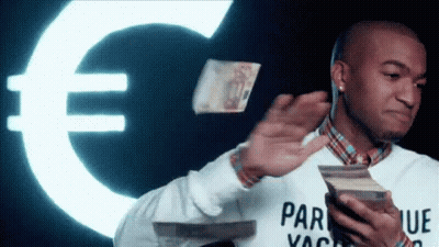 Man In Parque Shirt Holding Stack Of Money GIF