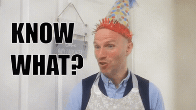 Man In Party Hat And Apron Says Know What GIF