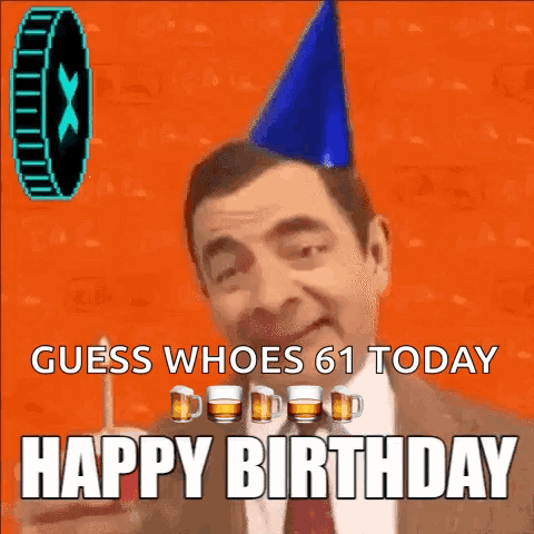 Man In Party Hat Holding Beer Happy Birthday GIF