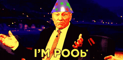 Man In Party Hat Says I'm Poob GIF