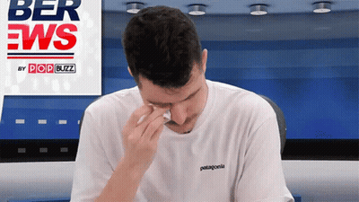 Man In Patagonia T-Shirt Crying GIF