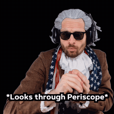 Man In Patriotic Costume Saying Looks Through Periscope GIF
