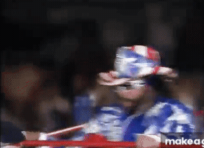 Man In Patriotic Hat With Makeag GIF
