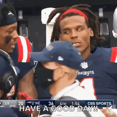 Man In Patriots Hat Says Have A Good Day GIF