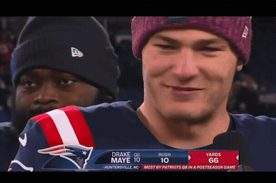 Man In Patriots Jersey Being Interviewed GIF