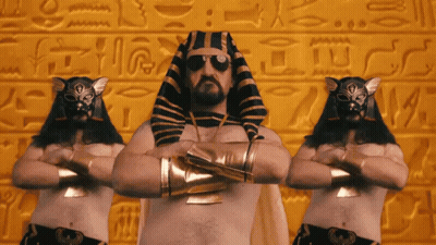 Man In Pharaoh Costume Crossed Arms GIF