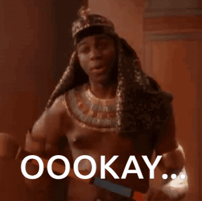 Man In Pharaoh Costume Saying Ookay Holding Drum GIF