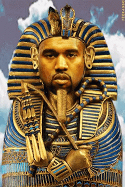 Man In Pharaoh Costume Statue Blue Sky GIF