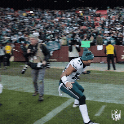 Man In Philadelphia Eagles Uniform Running GIF