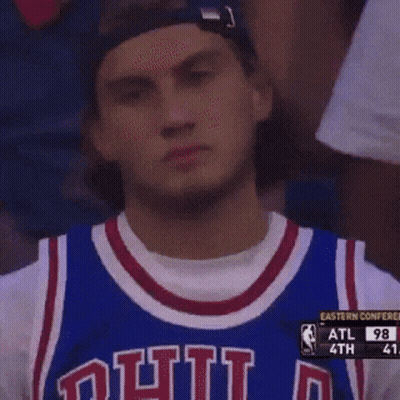 Man In Philadelphia Jersey Watching Game GIF