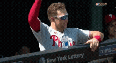 Man In Phillies Jersey And Sunglasses GIF