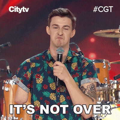 Man In Pineapple Shirt Making Face Saying Its Not Over GIF