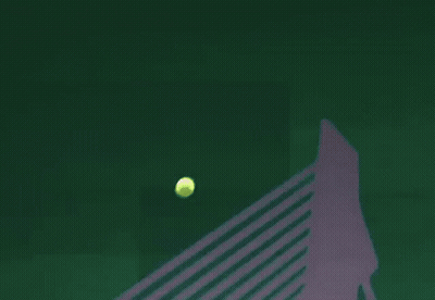 Man In Pink And Blue Shirt Playing Tennis GIF