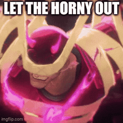 Man In Pink And Gold Suit Saying Let The Horny Out GIF