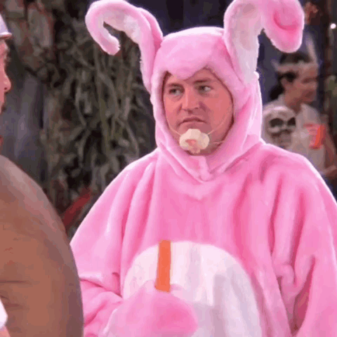 Man In Pink Bunny Costume GIF