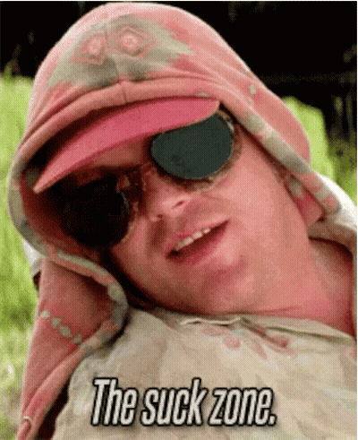 Man In Pink Hat And Sunglasses Saying Suck Zone GIF
