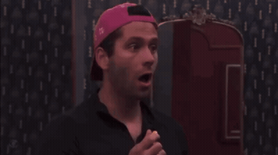 Man In Pink Hat Eating Food GIF