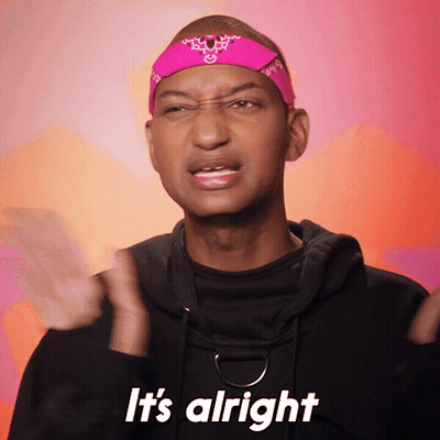 Man In Pink Headband And Black Hoodie Says It's Alright GIF