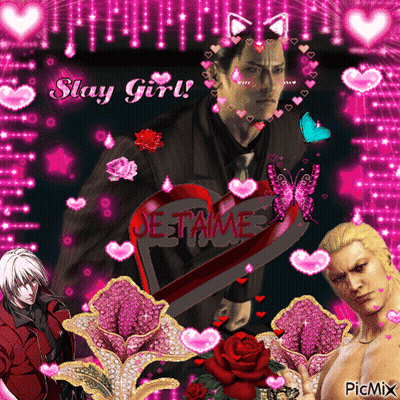 Man In Pink Hearts And Flowers Saying Stay Girl GIF
