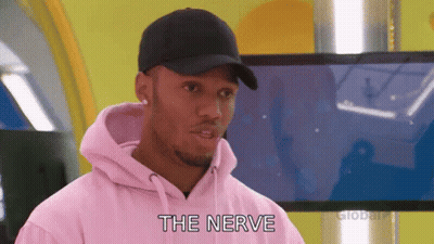 Man In Pink Hoodie Saying The Nerve GIF