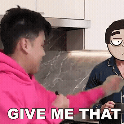 Man In Pink Hoodie Talking To Man In Cartoon Face GIF