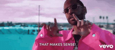 Man In Pink Jacket Sunglasses Says That Makes Sense GIF