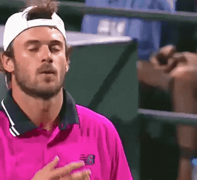 Man In Pink Shirt And Hat With Letter B GIF