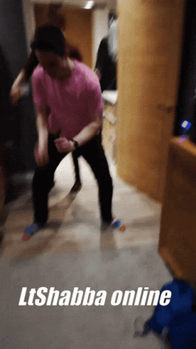 Man In Pink Shirt Dancing GIF