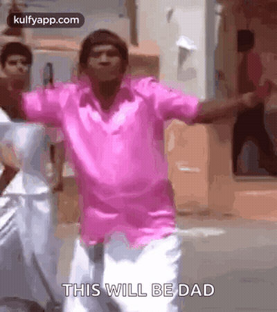 Man In Pink Shirt Dancing Saying This Will Be Dad GIF